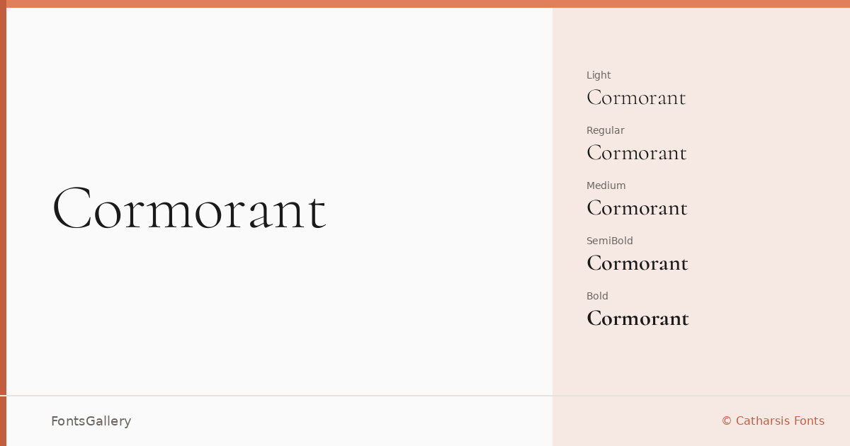 Cormorant font family banner