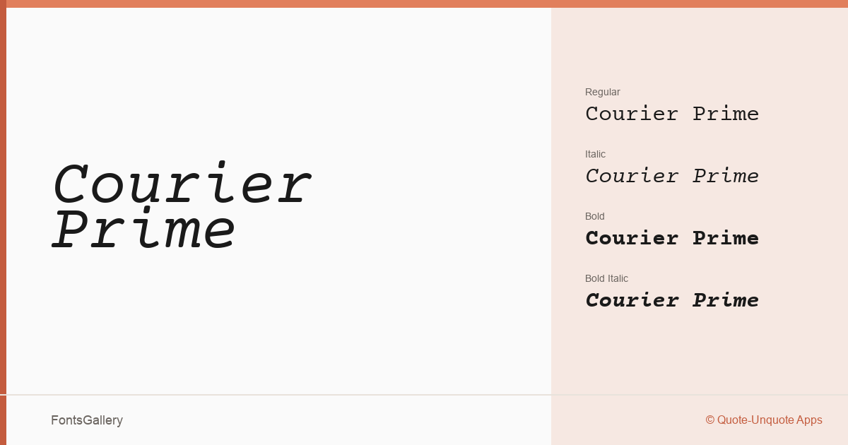 Courier Prime font family banner