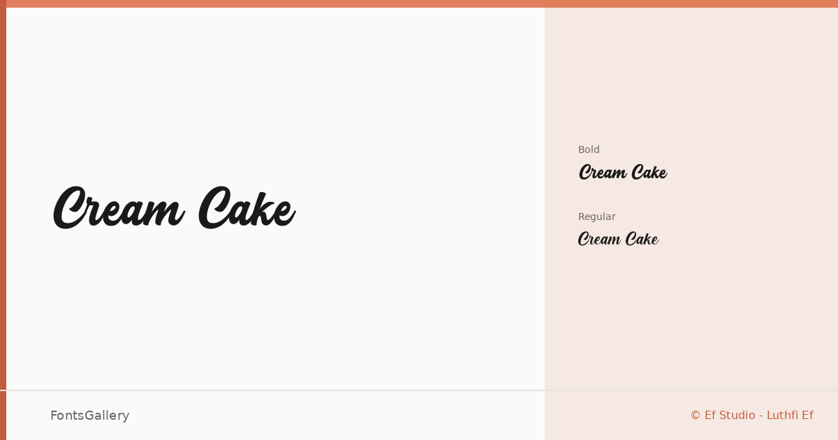 Cream Cake font family banner
