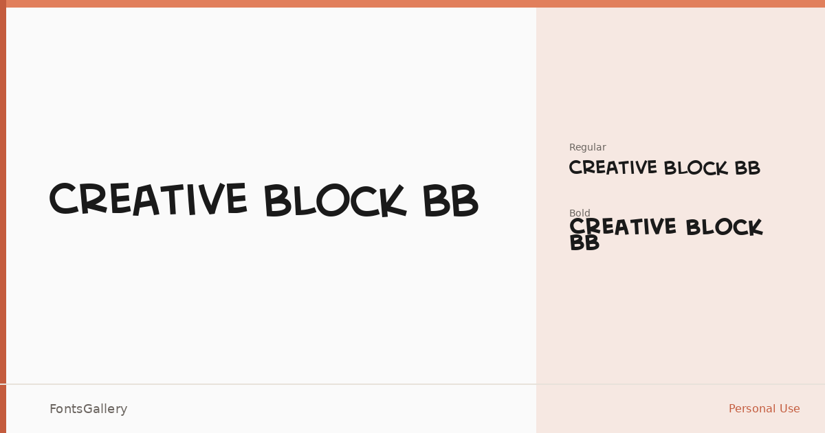 Creative Block BB font family banner