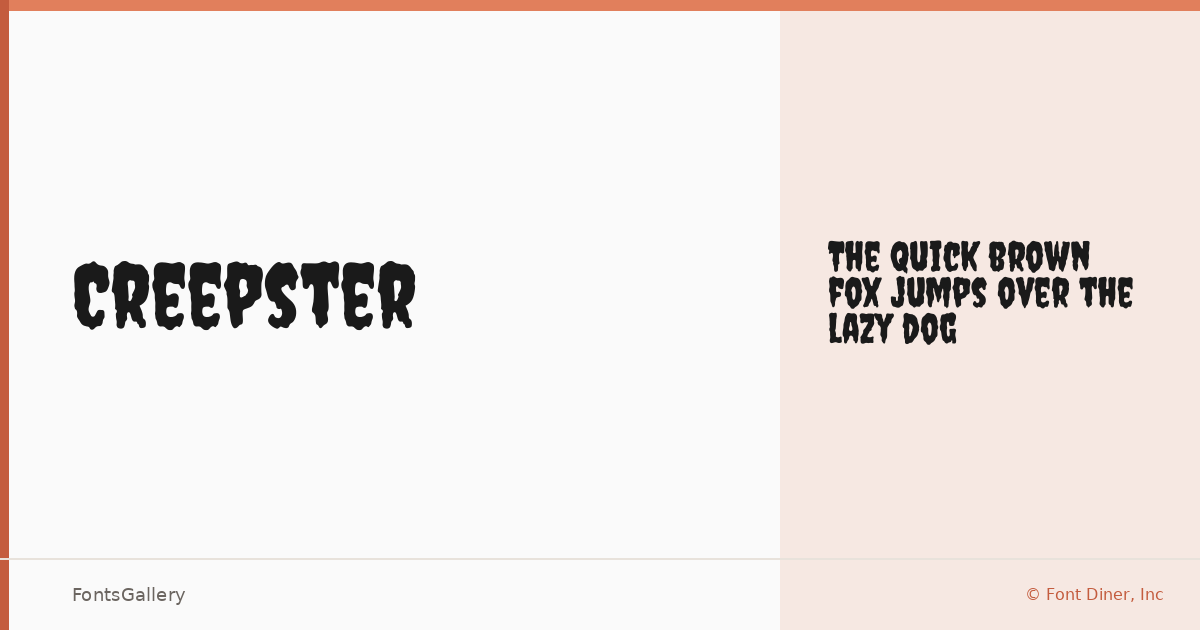 Creepster font family banner