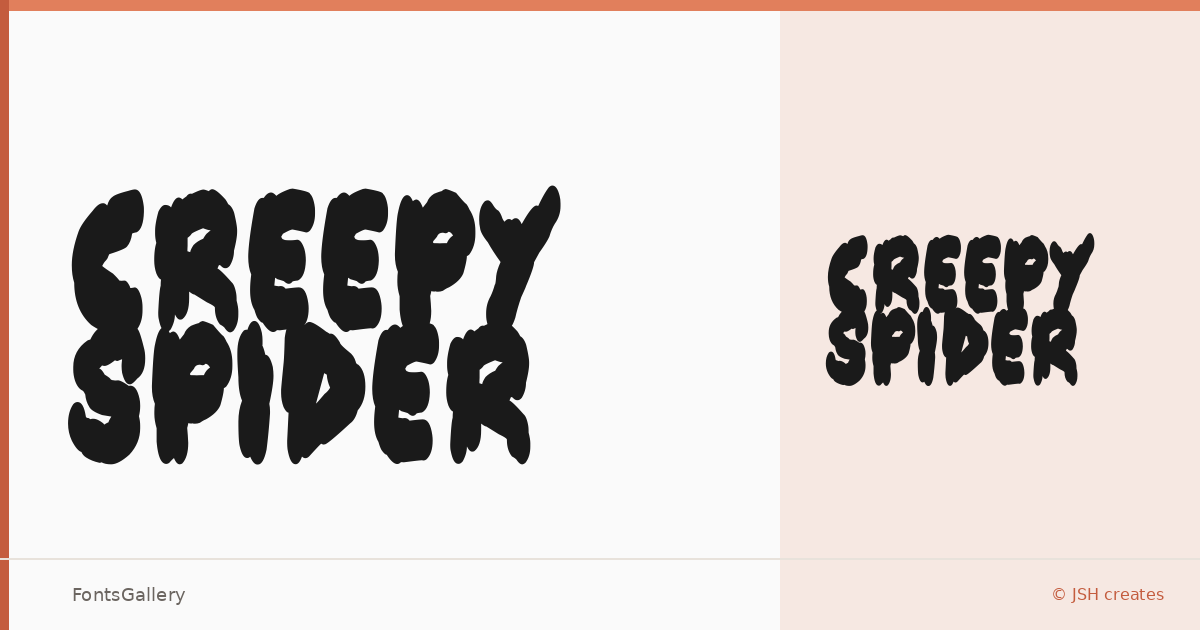 Creepy Spider font family banner