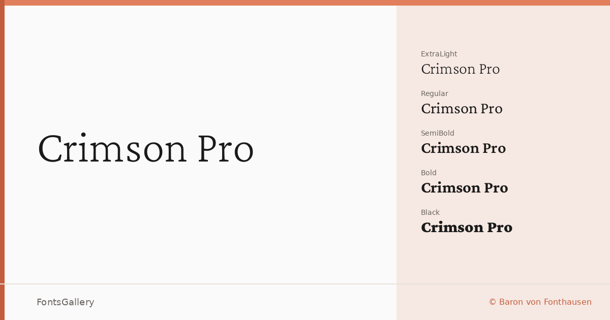 Crimson Pro font family banner