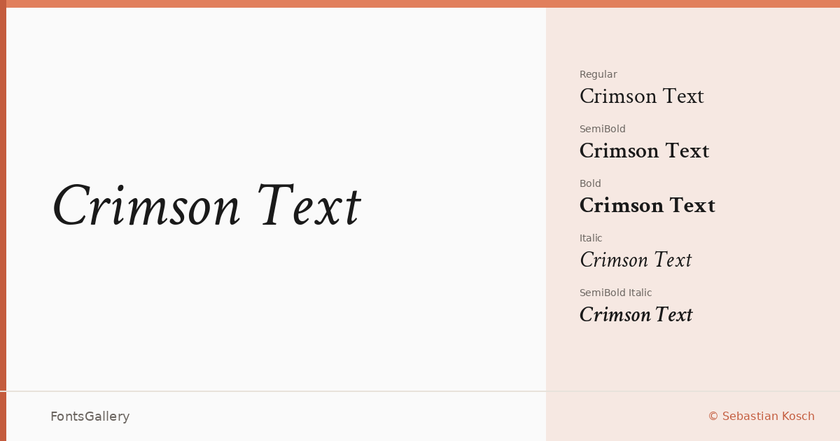 Crimson Text font family banner