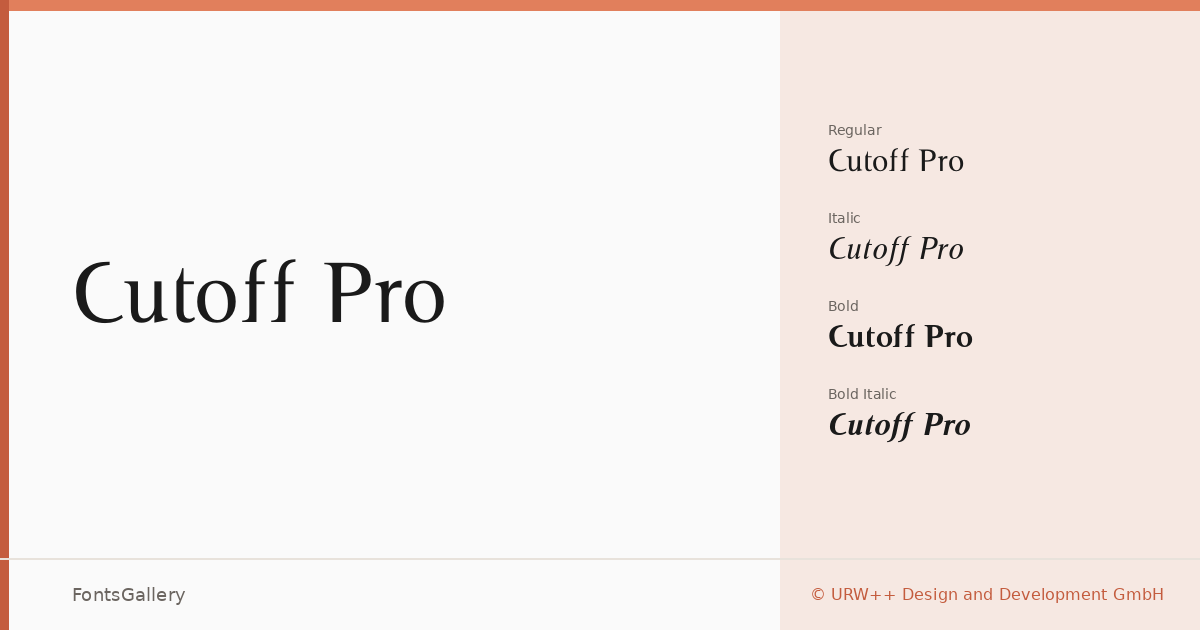 Cutoff Pro font family banner