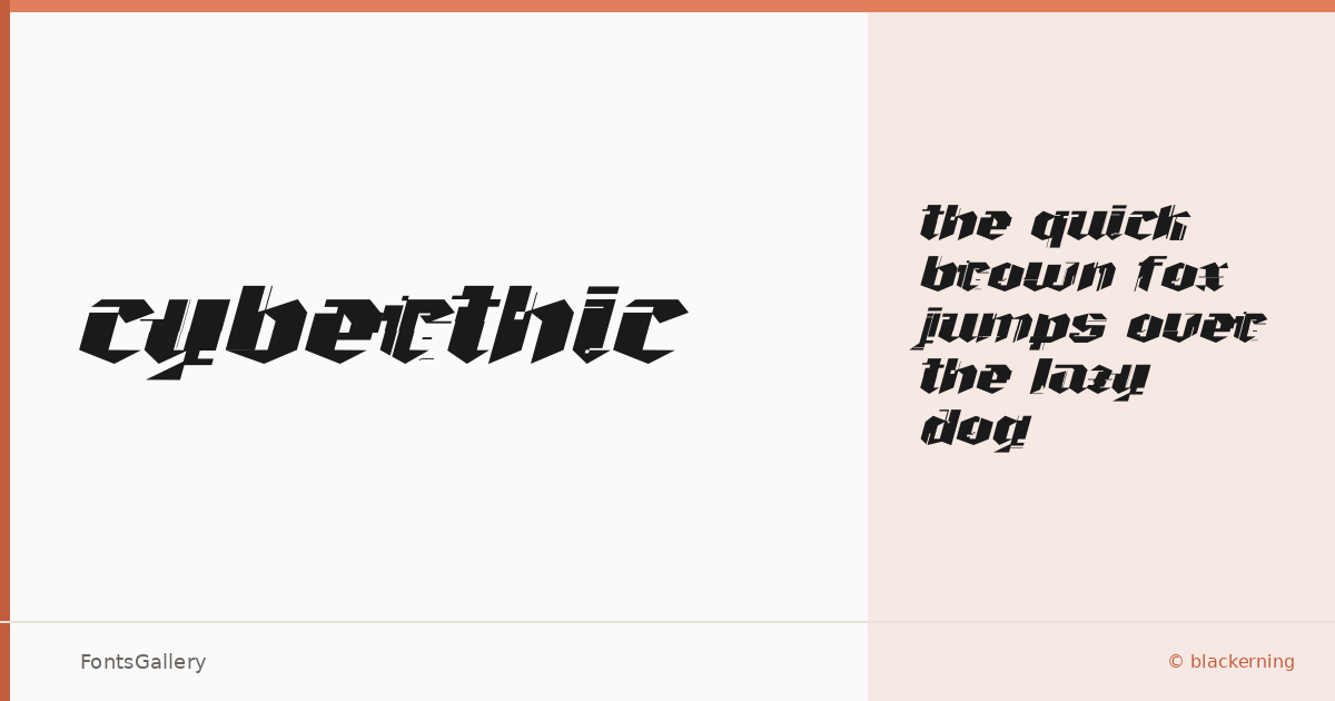 Cyberthic font family banner