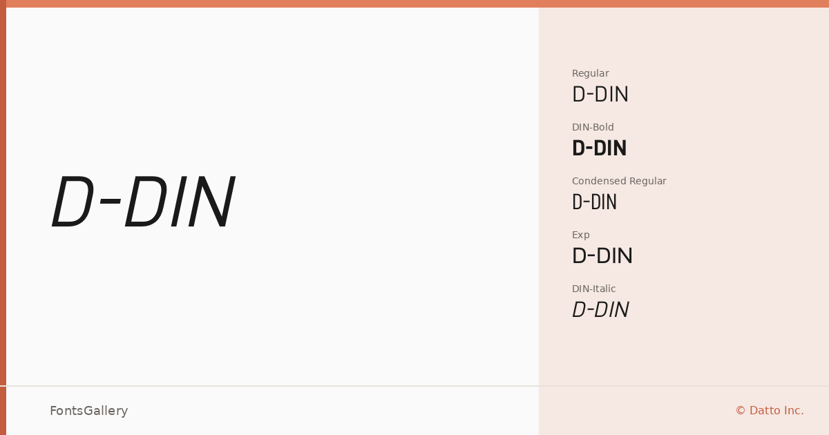 D-DIN font family banner