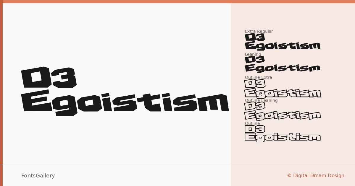 D3 Egoistism font family banner