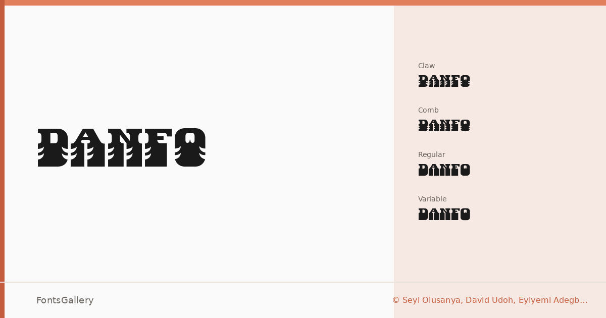 Danfo font family banner