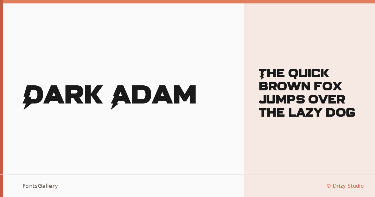 Dark Adam font family banner