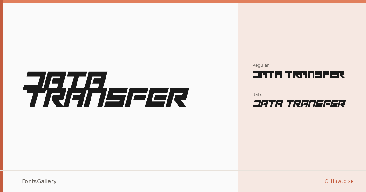 Data Transfer font family banner