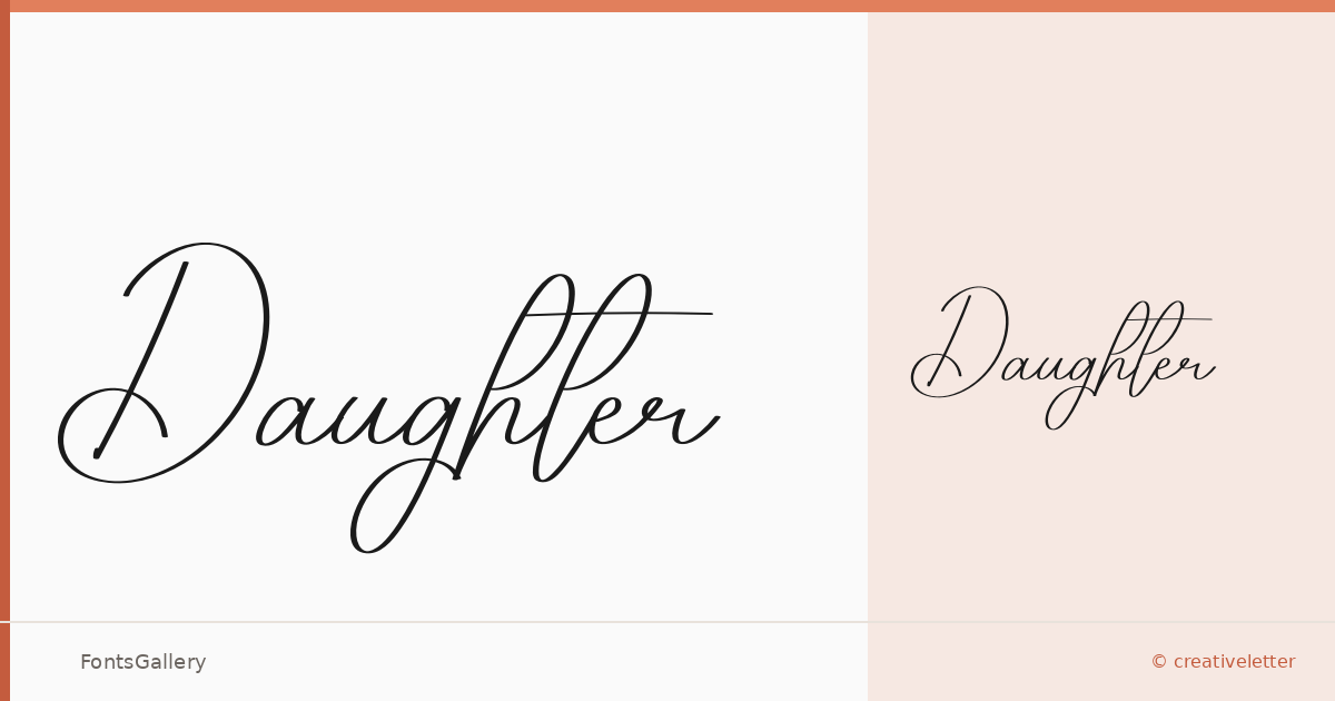 Daughter font family banner