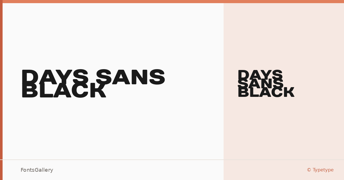 Days Sans Black font family banner