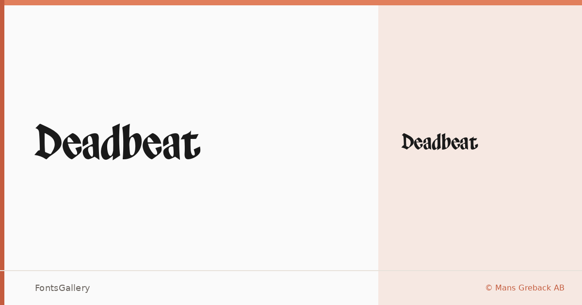 Deadbeat font family banner