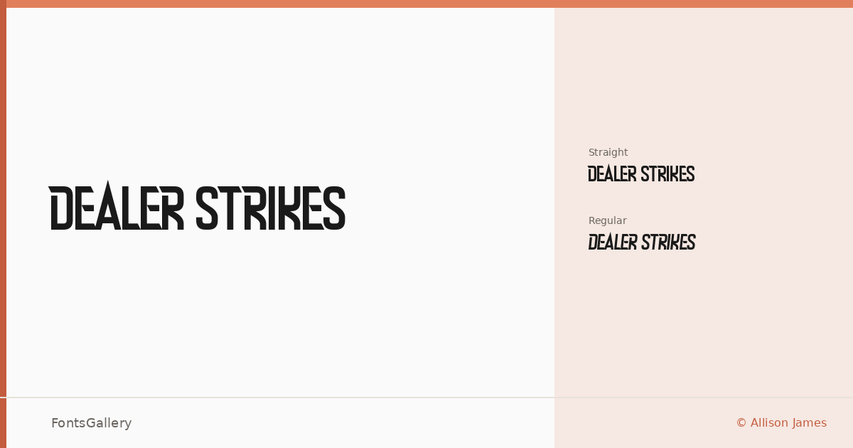 Dealer Strikes font family banner