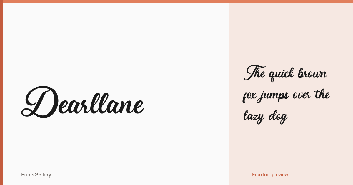 Dearllane font family banner