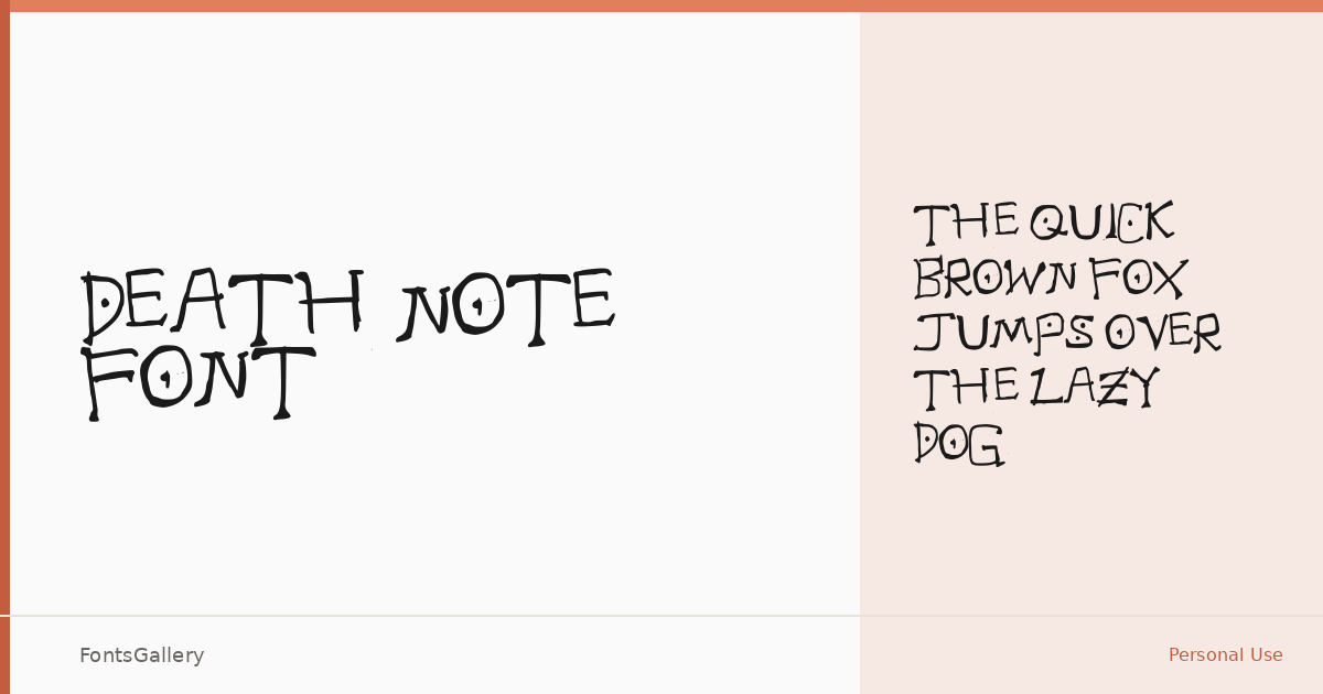 Death Note Font font family banner