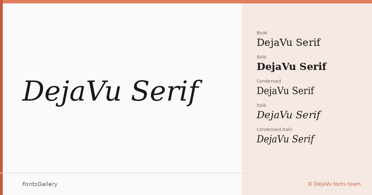 DejaVu Serif font family banner