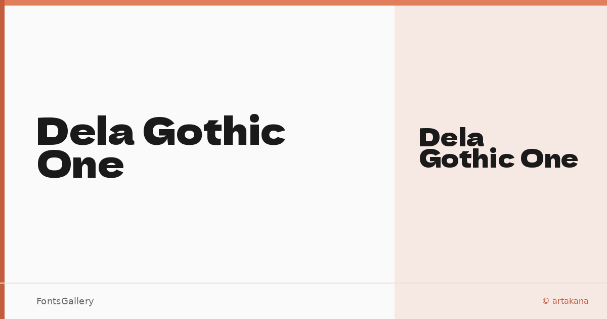 Dela Gothic One font family banner