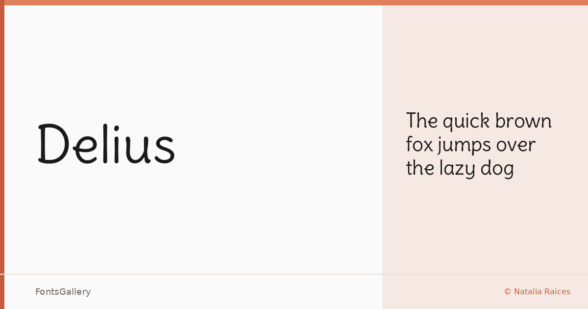 Delius font family banner