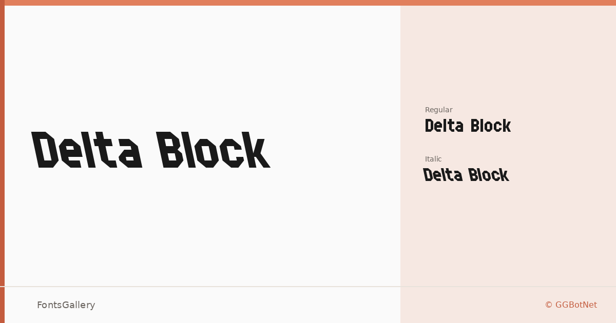 Delta Block font family banner