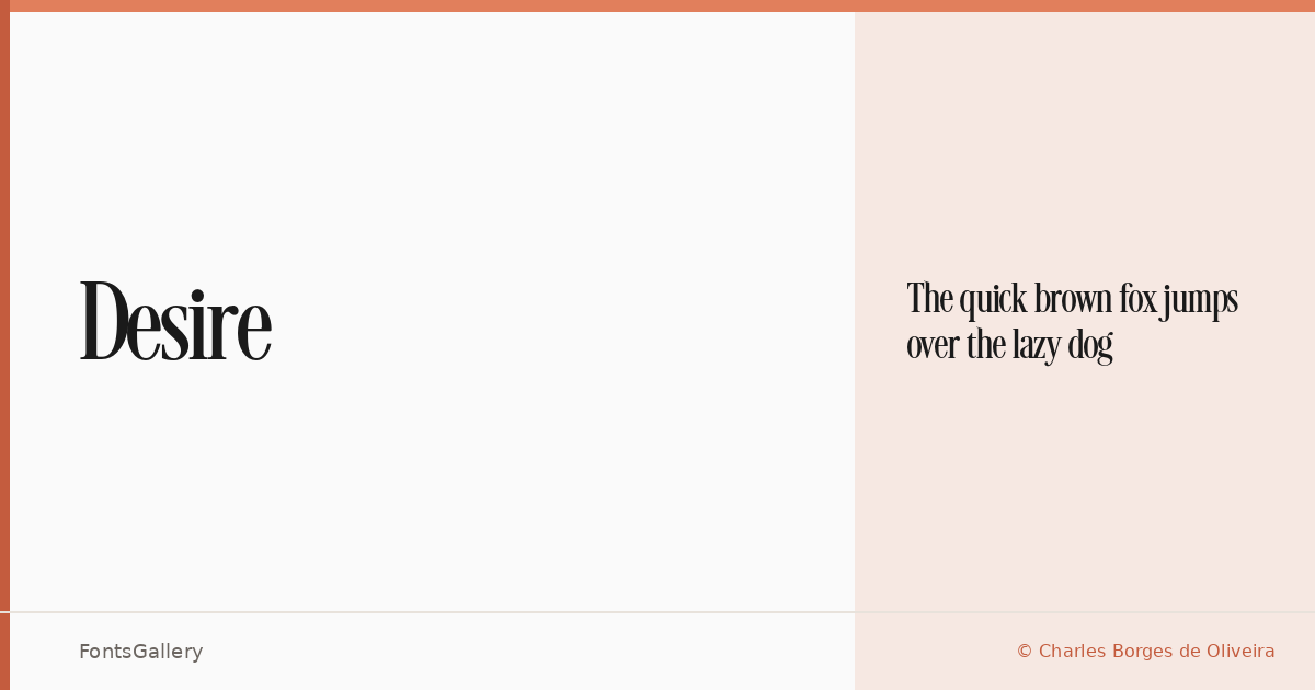 Desire font family banner