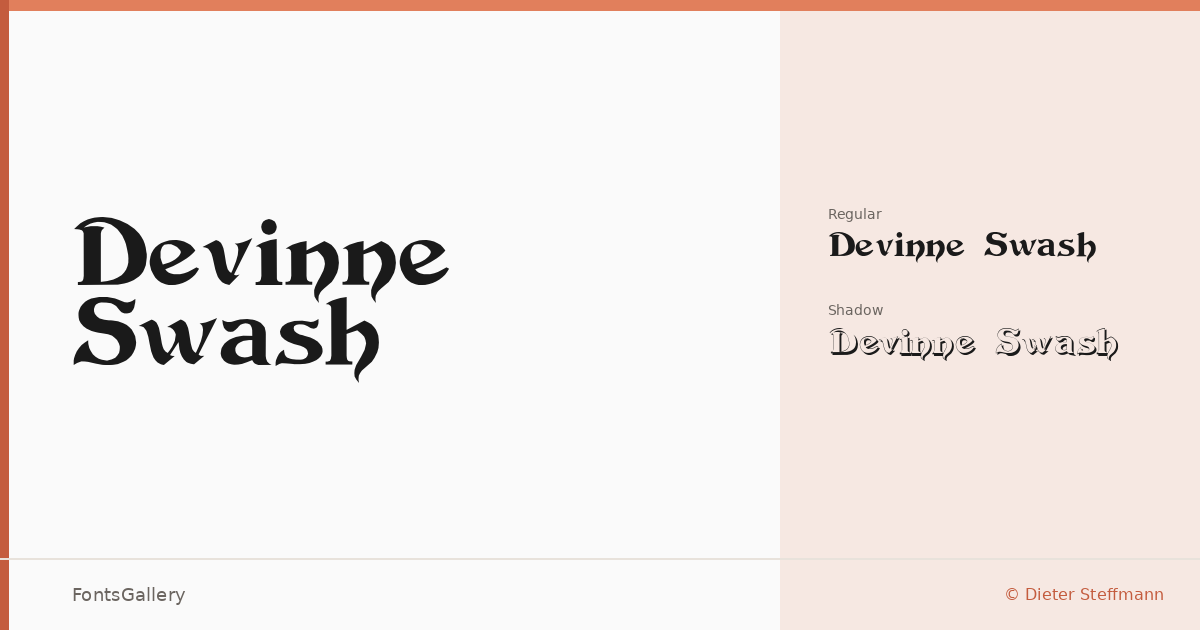 Devinne Swash font family banner