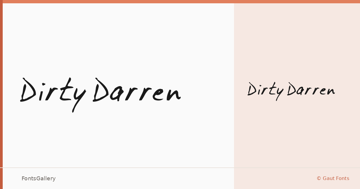 Dirty Darren font family banner