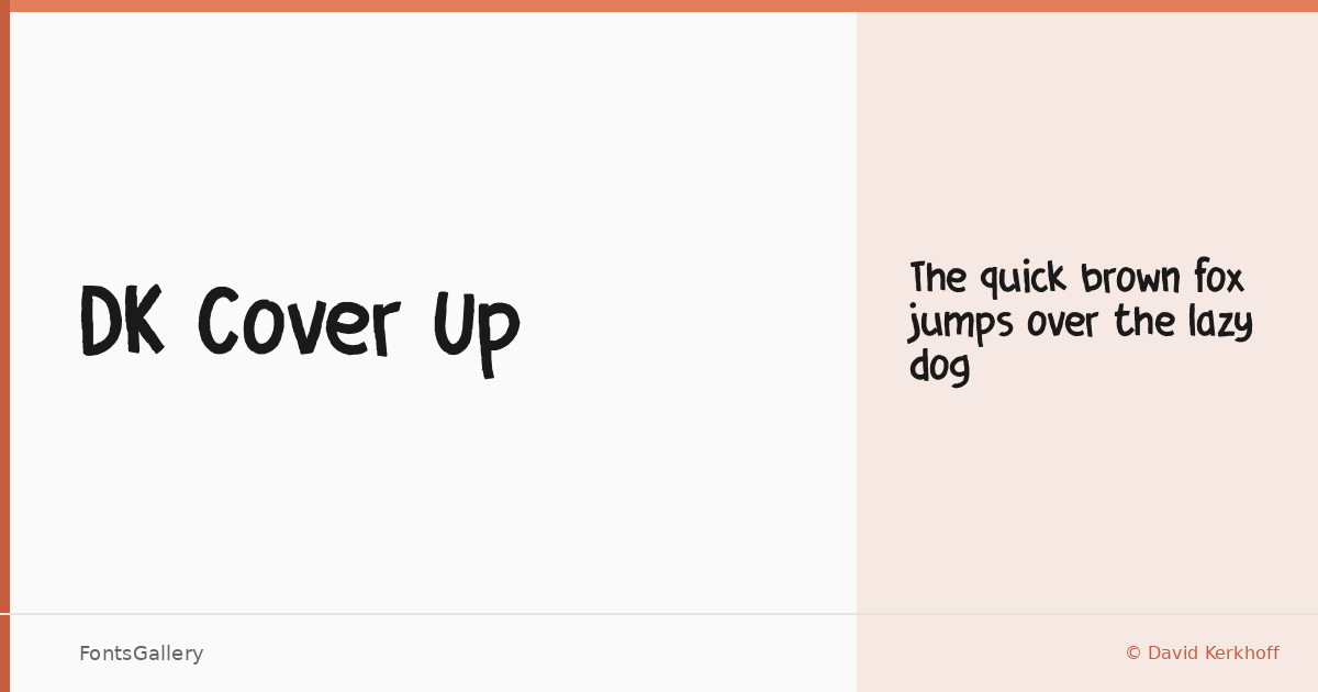 DK Cover Up font family banner
