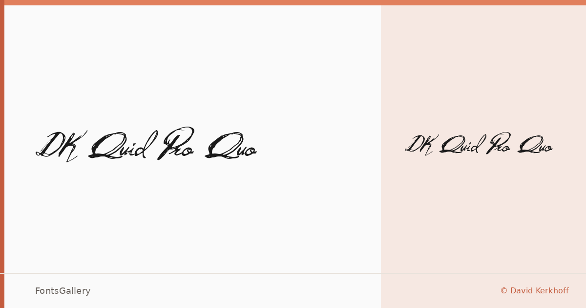 DK Quid Pro Quo font family banner