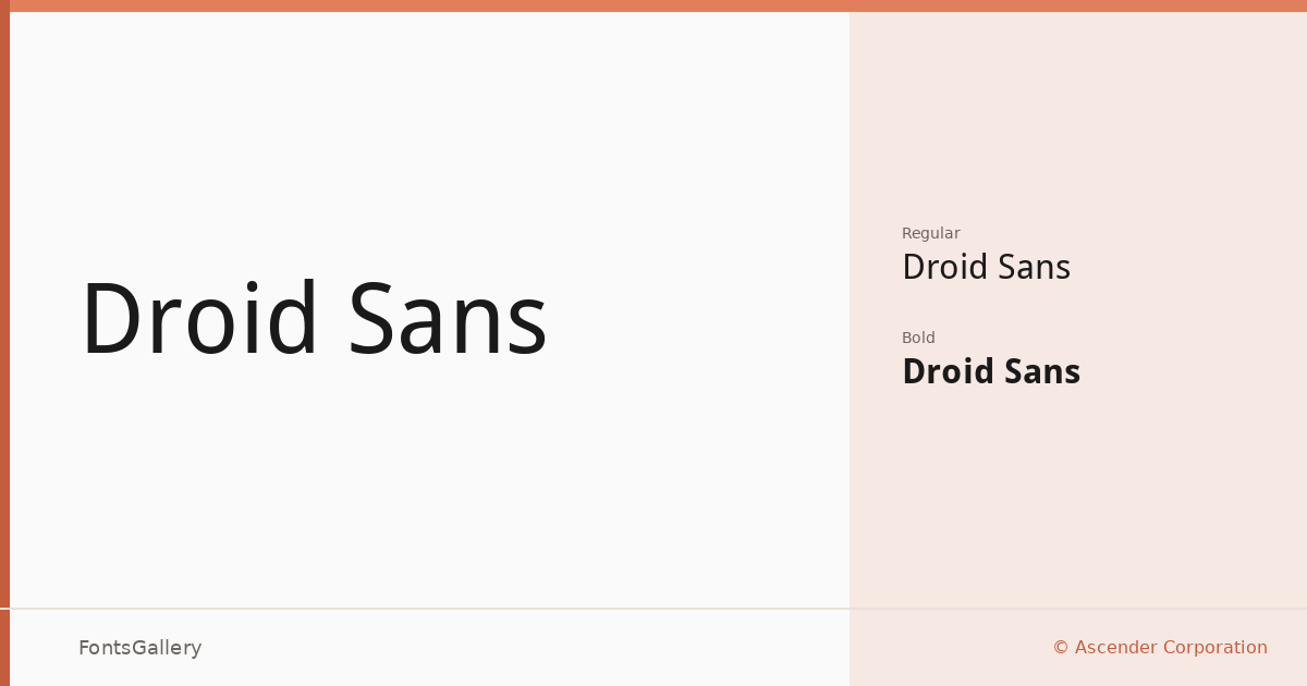 Droid Sans font family banner