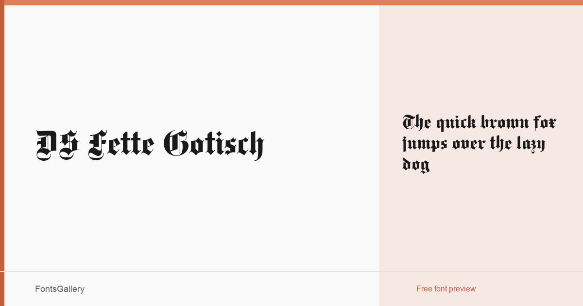 DS Fette Gotisch font family banner