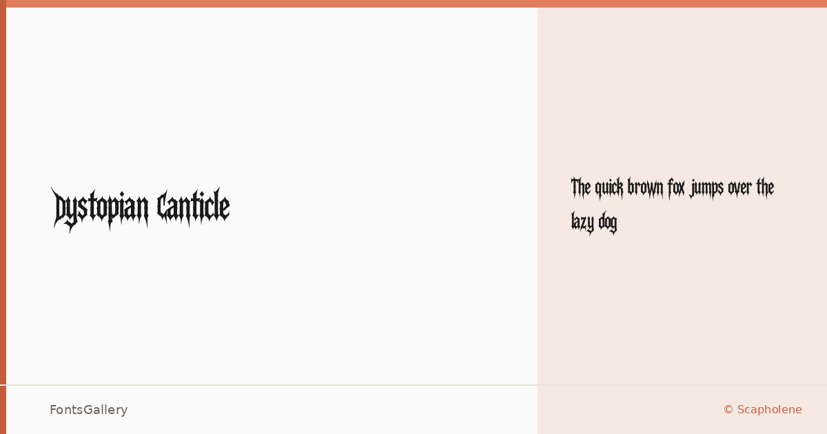 Dystopian Canticle font family banner