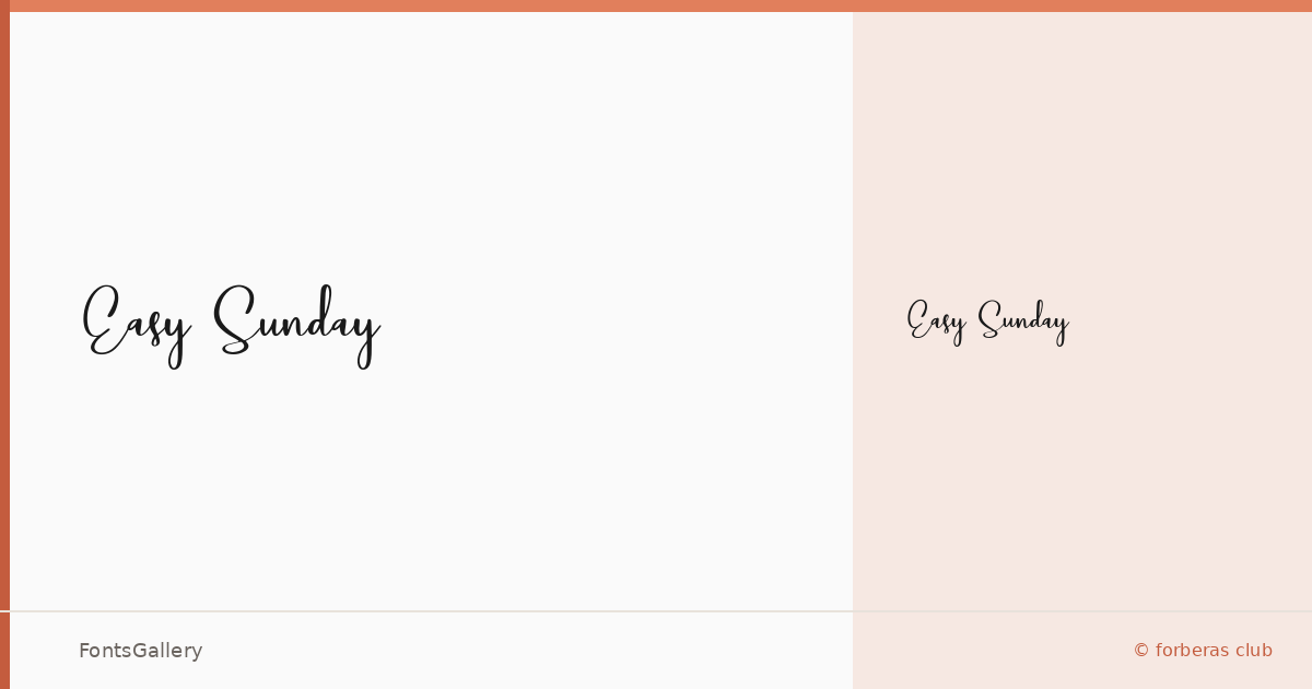 Easy Sunday font family banner