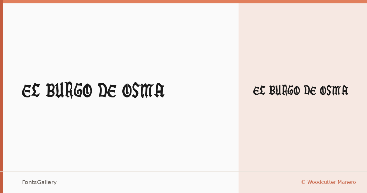 El Burgo de Osma font family banner