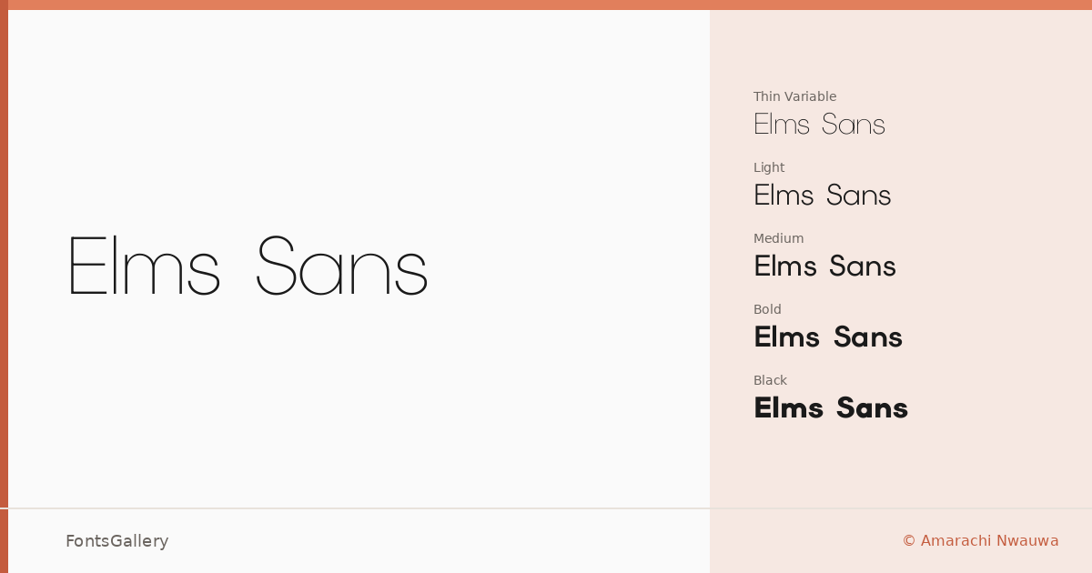 Elms Sans font family banner