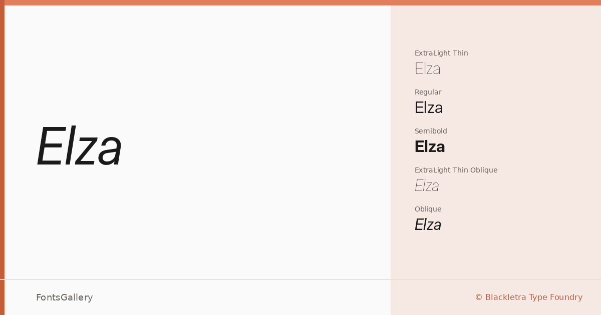 Elza font family banner