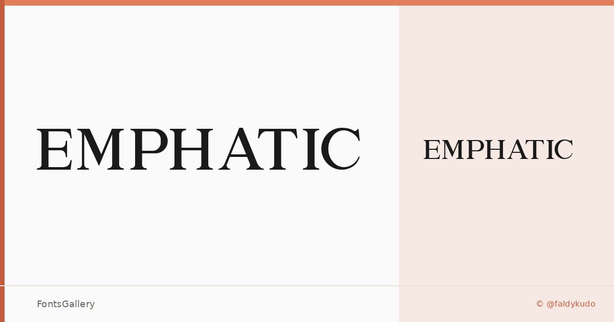 EMPHATIC font family banner