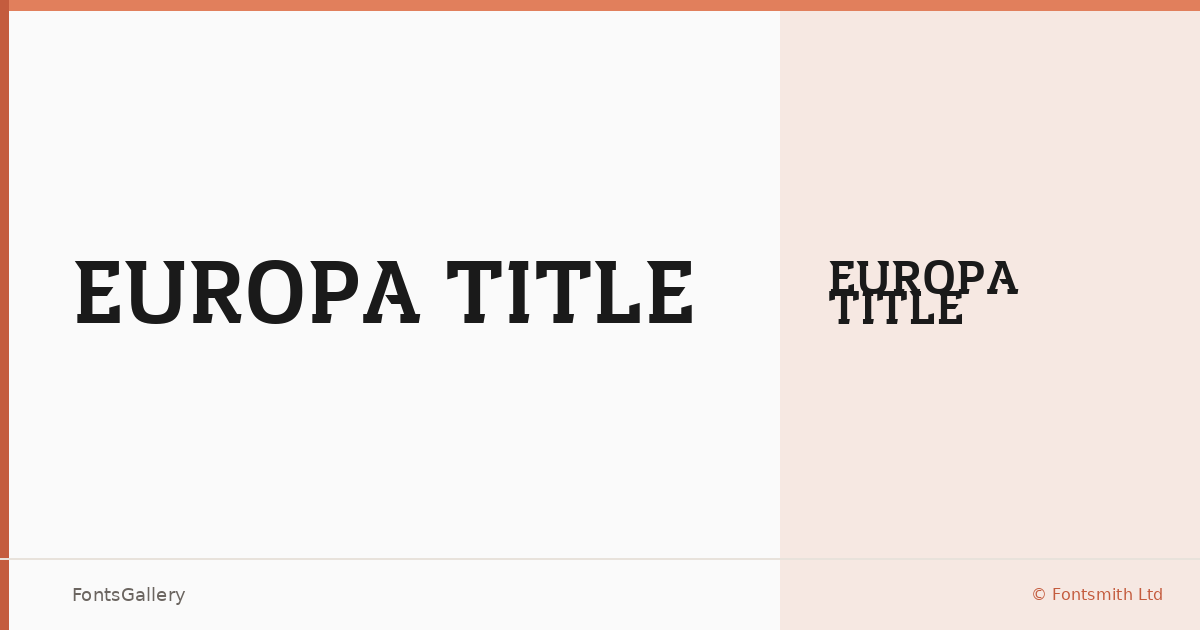 Europa Title font family banner