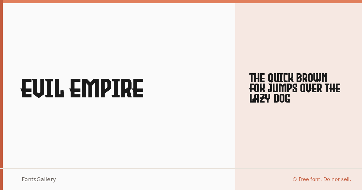 Evil Empire font family banner