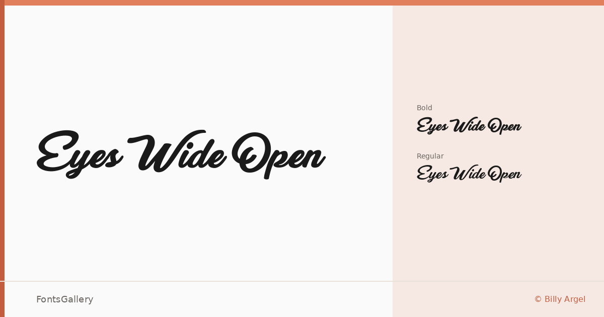 Eyes Wide Open font family banner