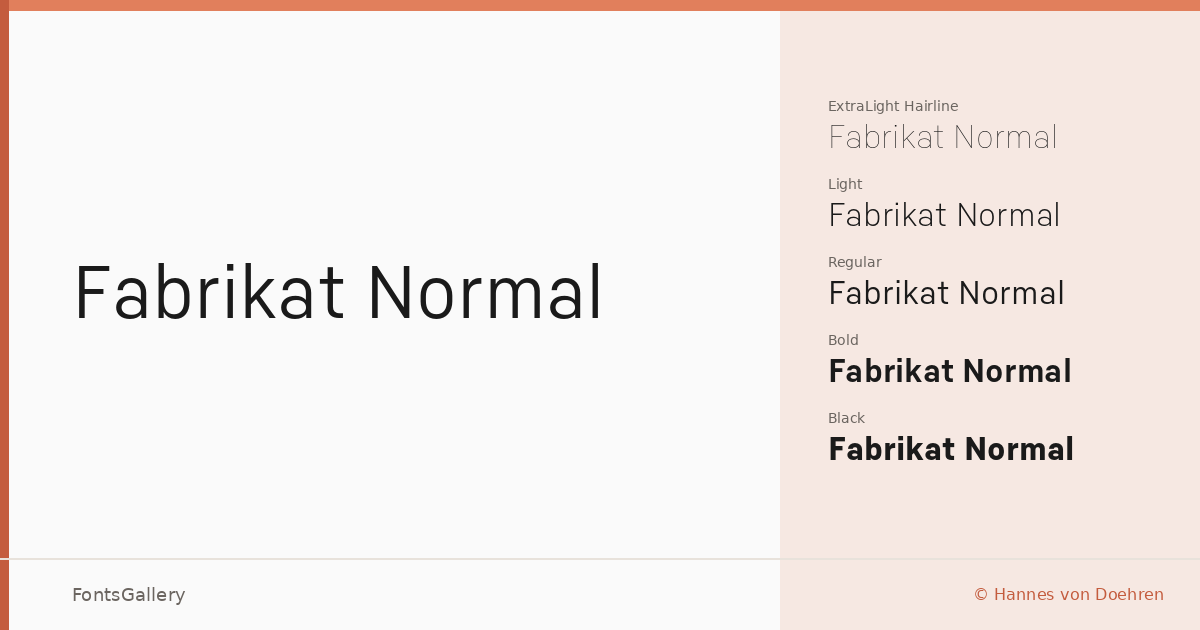 Fabrikat Normal font family banner