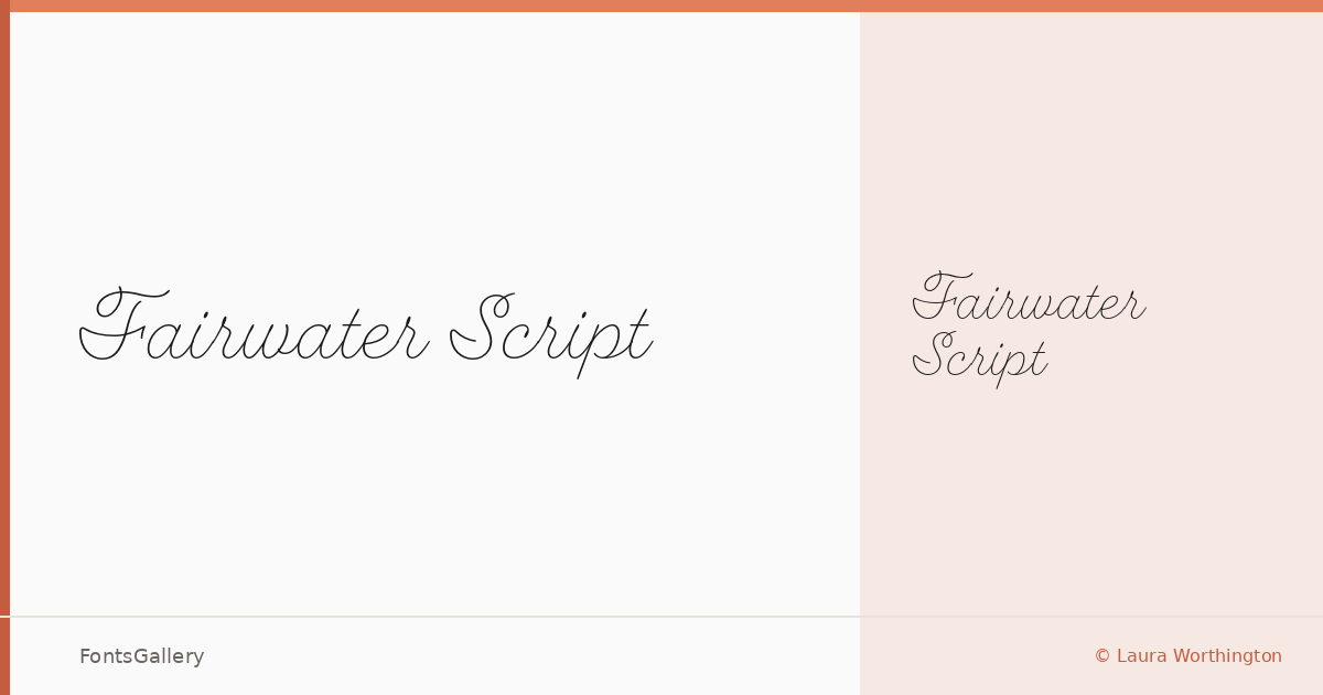 Fairwater Script font family banner