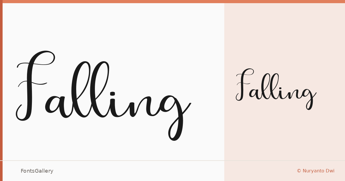 Falling font family banner