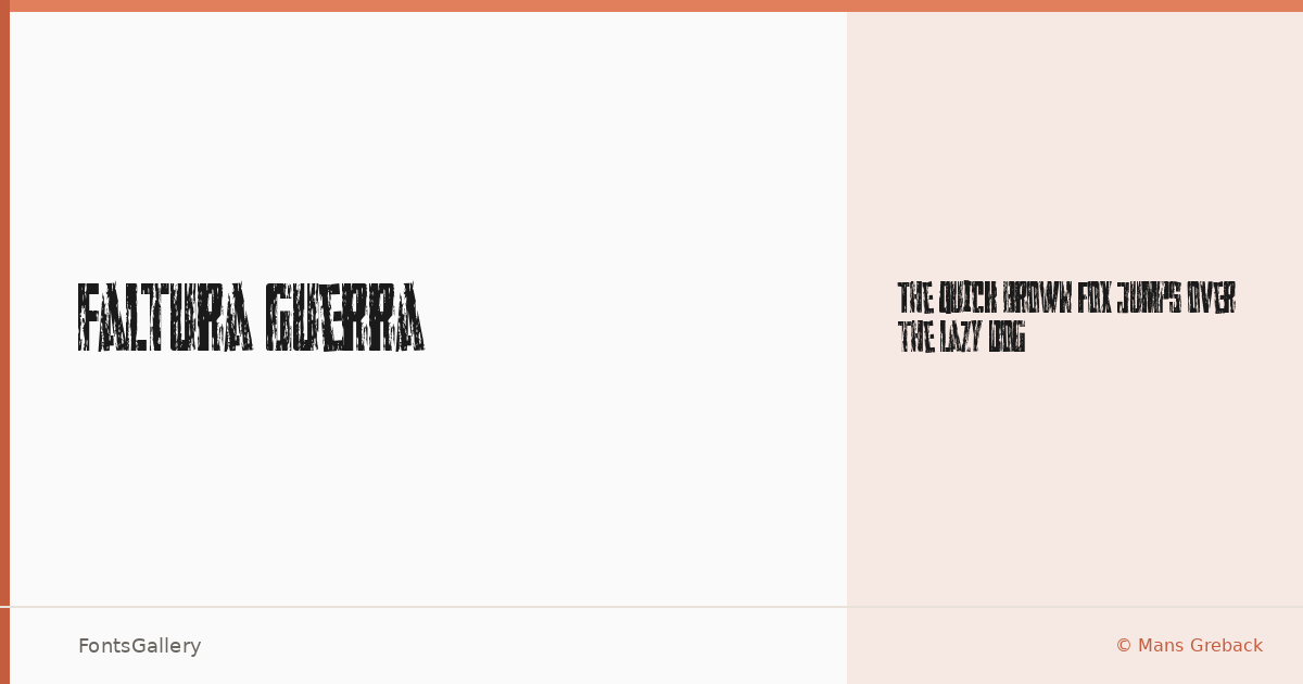 Faltura Guerra font family banner