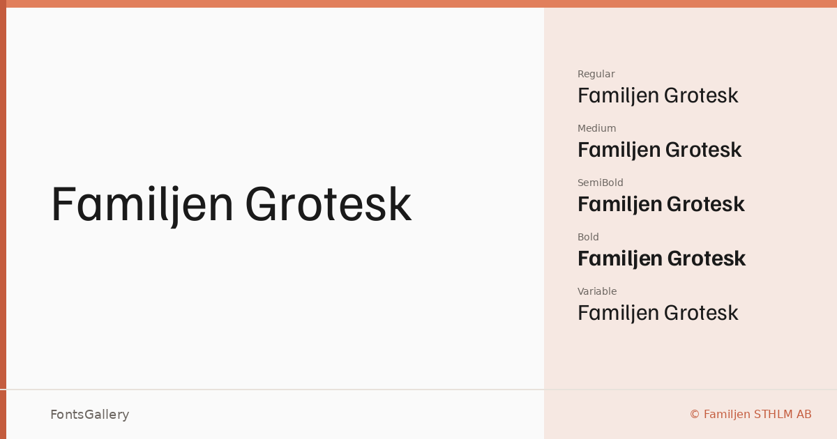 Familjen Grotesk font family banner