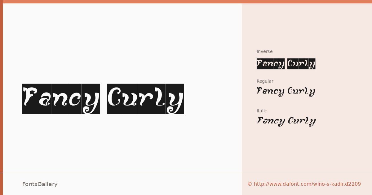 Fancy Curly font family banner