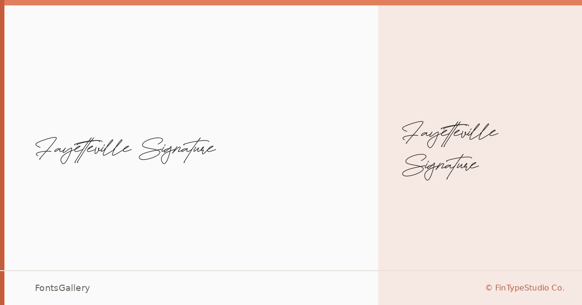 Fayetteville Signature font family banner