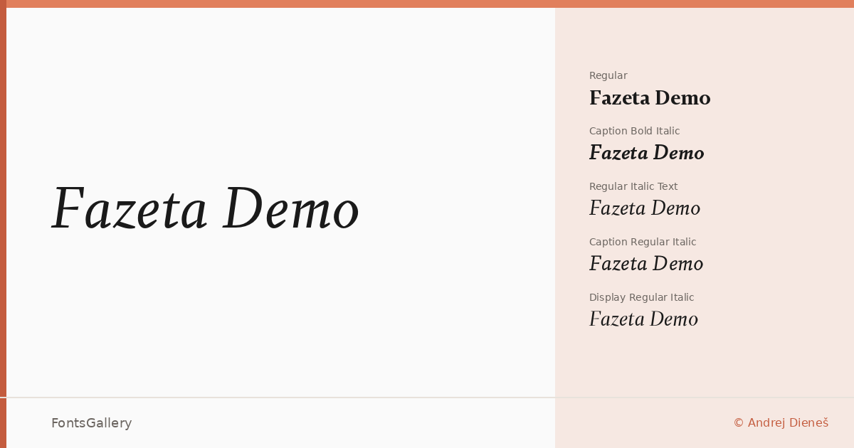 Fazeta Demo font family banner