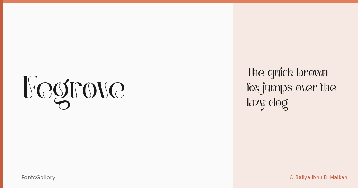 Fegrove font family banner